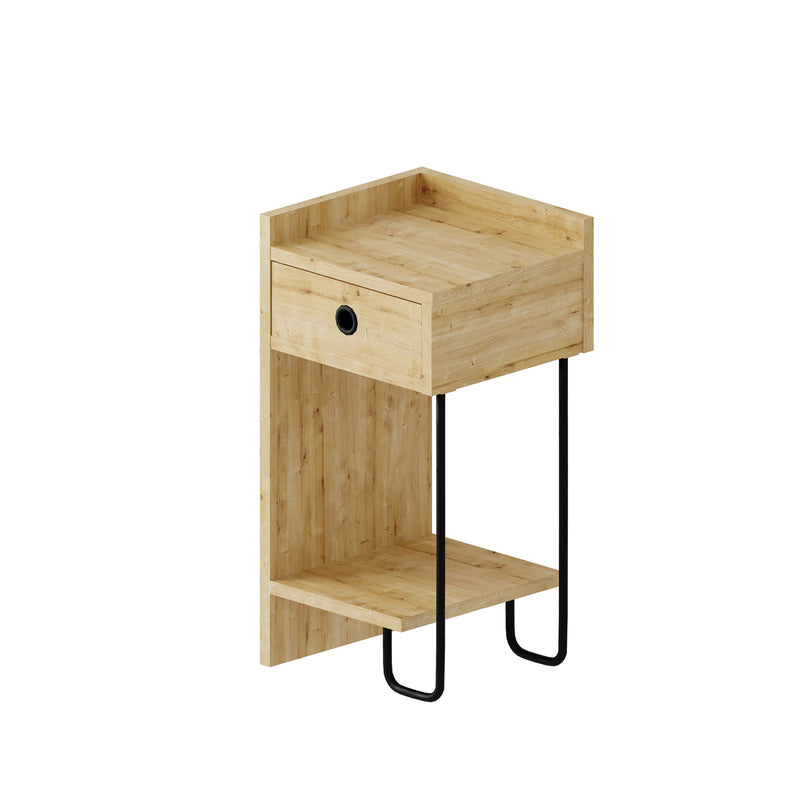 Sirius Bedside Table Left Module 32cm – white background – Decortie