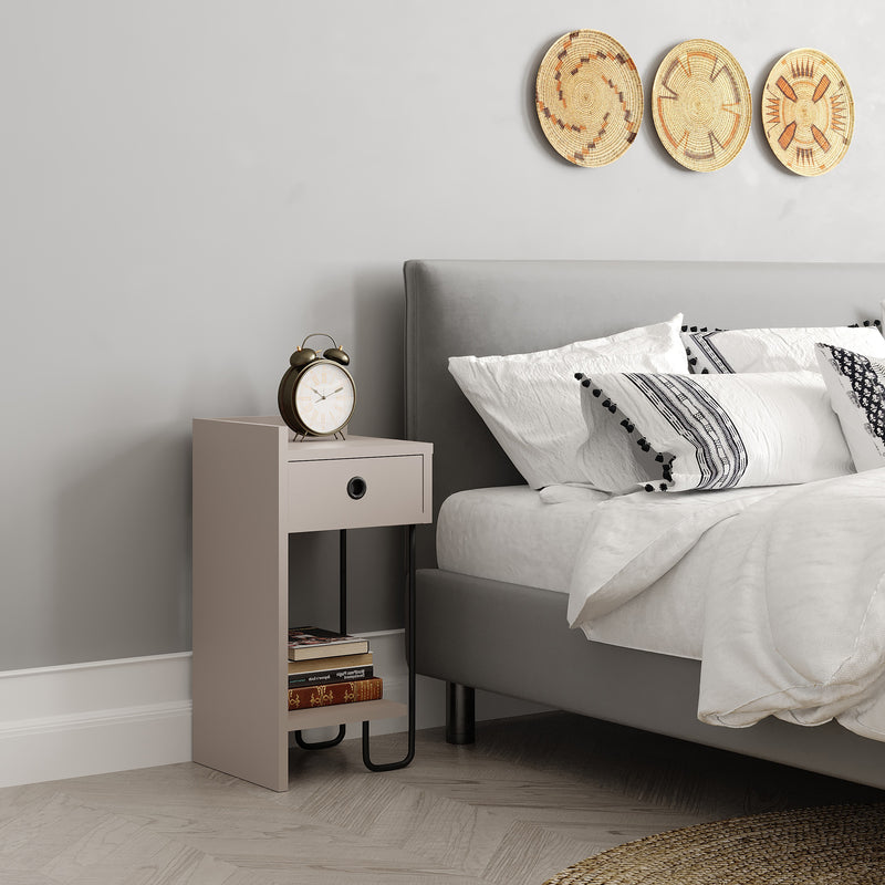 Sirius Bedside Table Left Module 32cm – styled in bedroom – Decortie