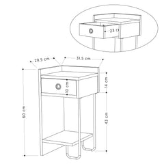 Sirius Modern Bedside Table Left Module Width Bedroom Furniture 32cm