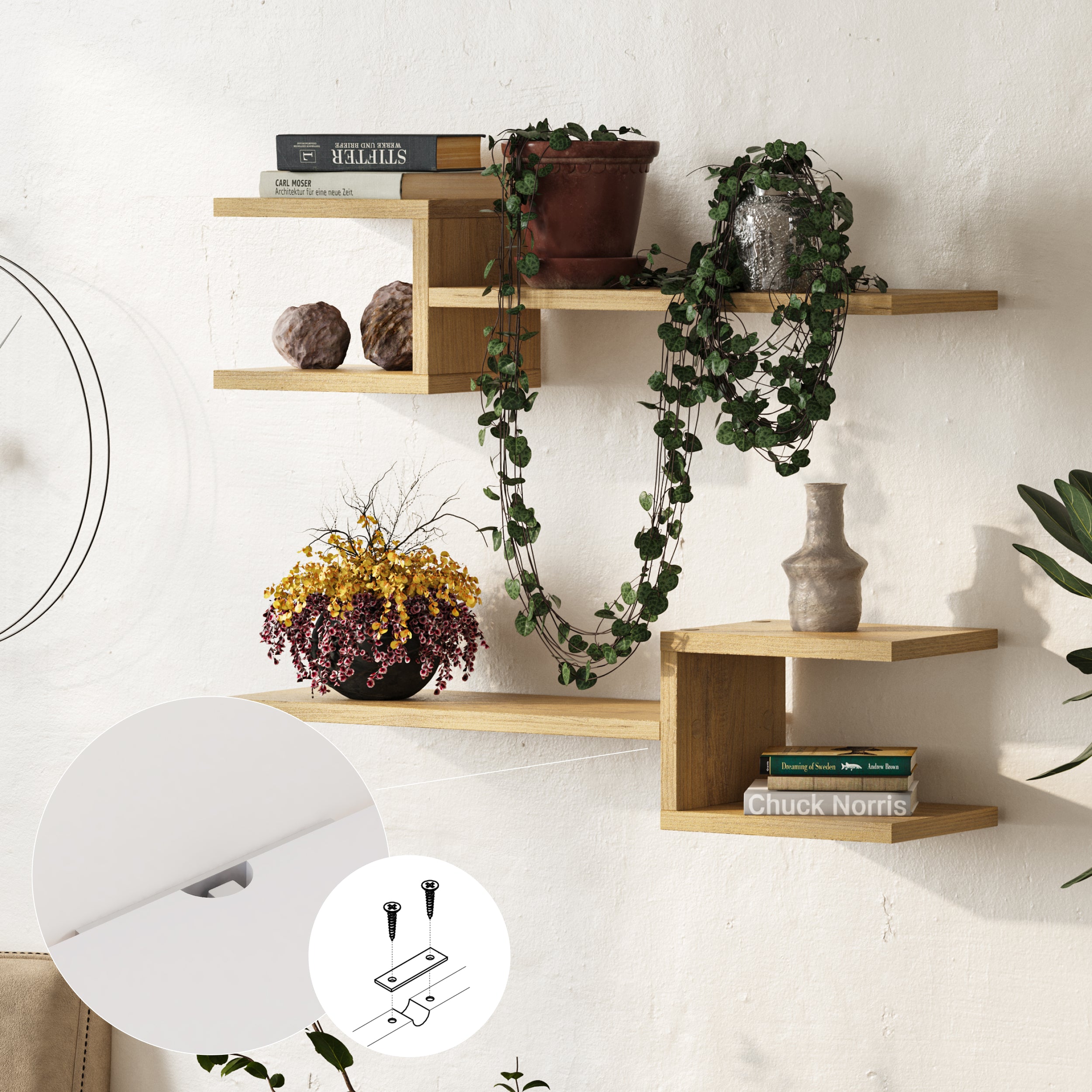 Fork Modern Floating Shelf Set 18.2cm Short