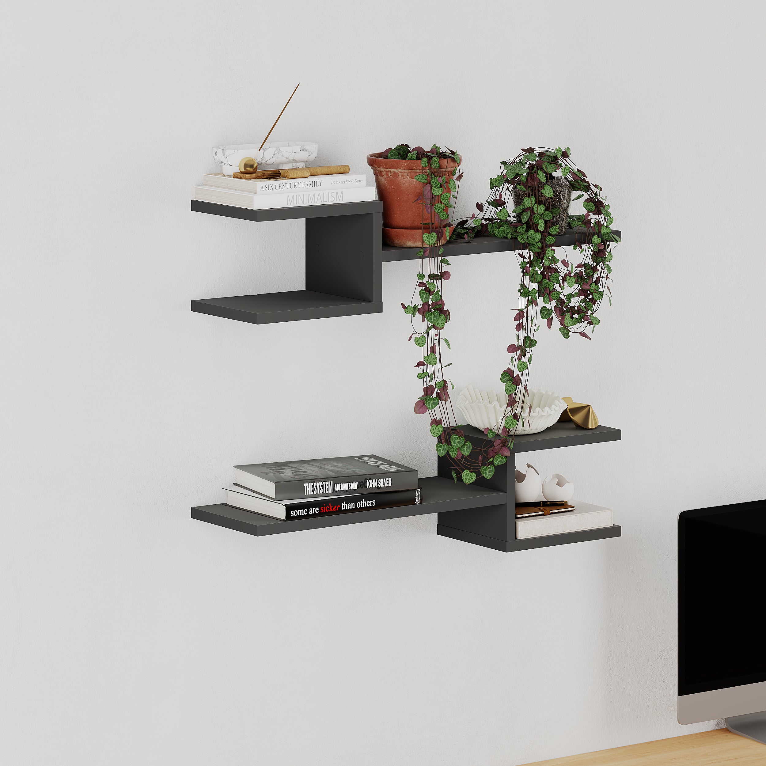 Fork Modern Floating Shelf Set 18.2cm Short
