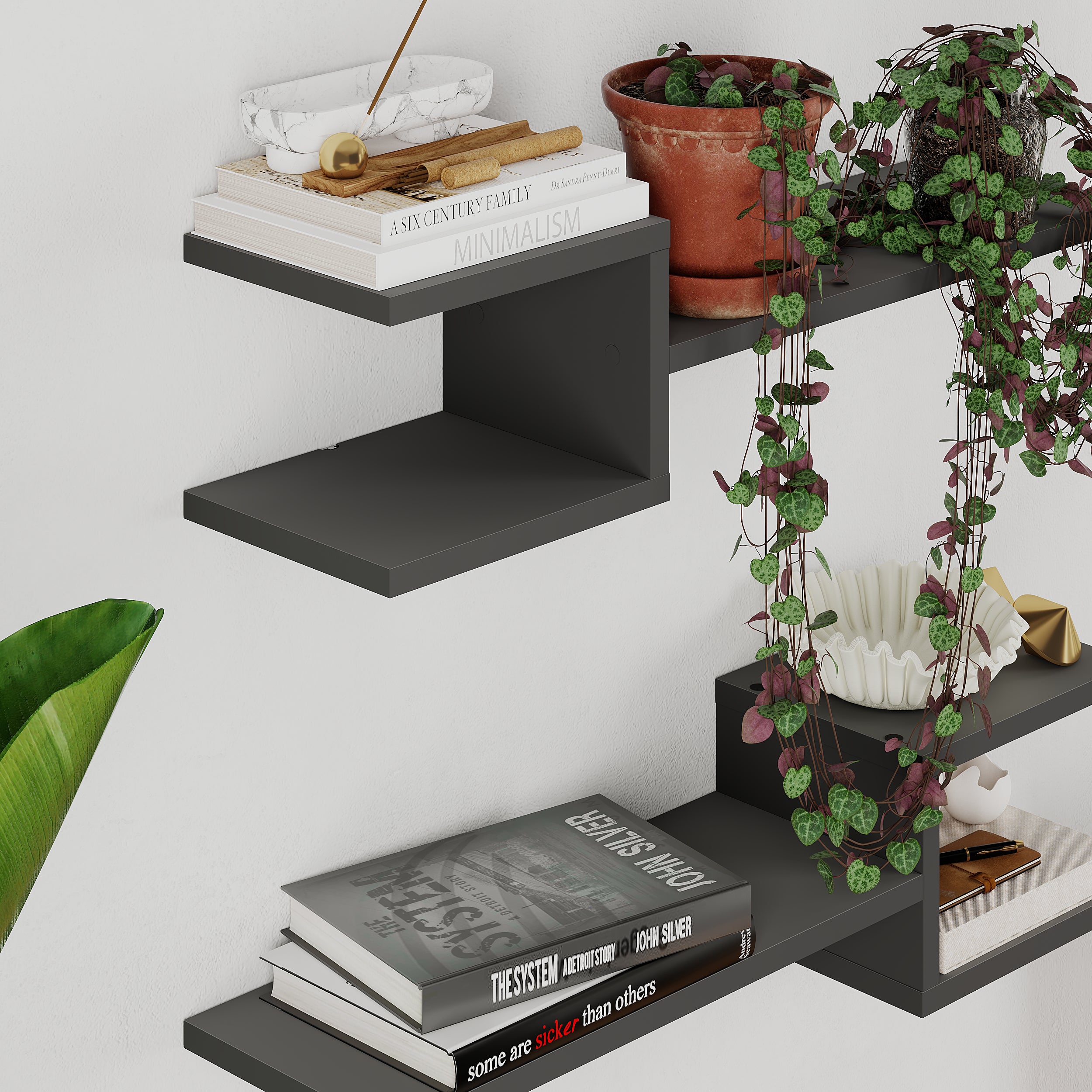 Fork Modern Floating Shelf Set 18.2cm Short