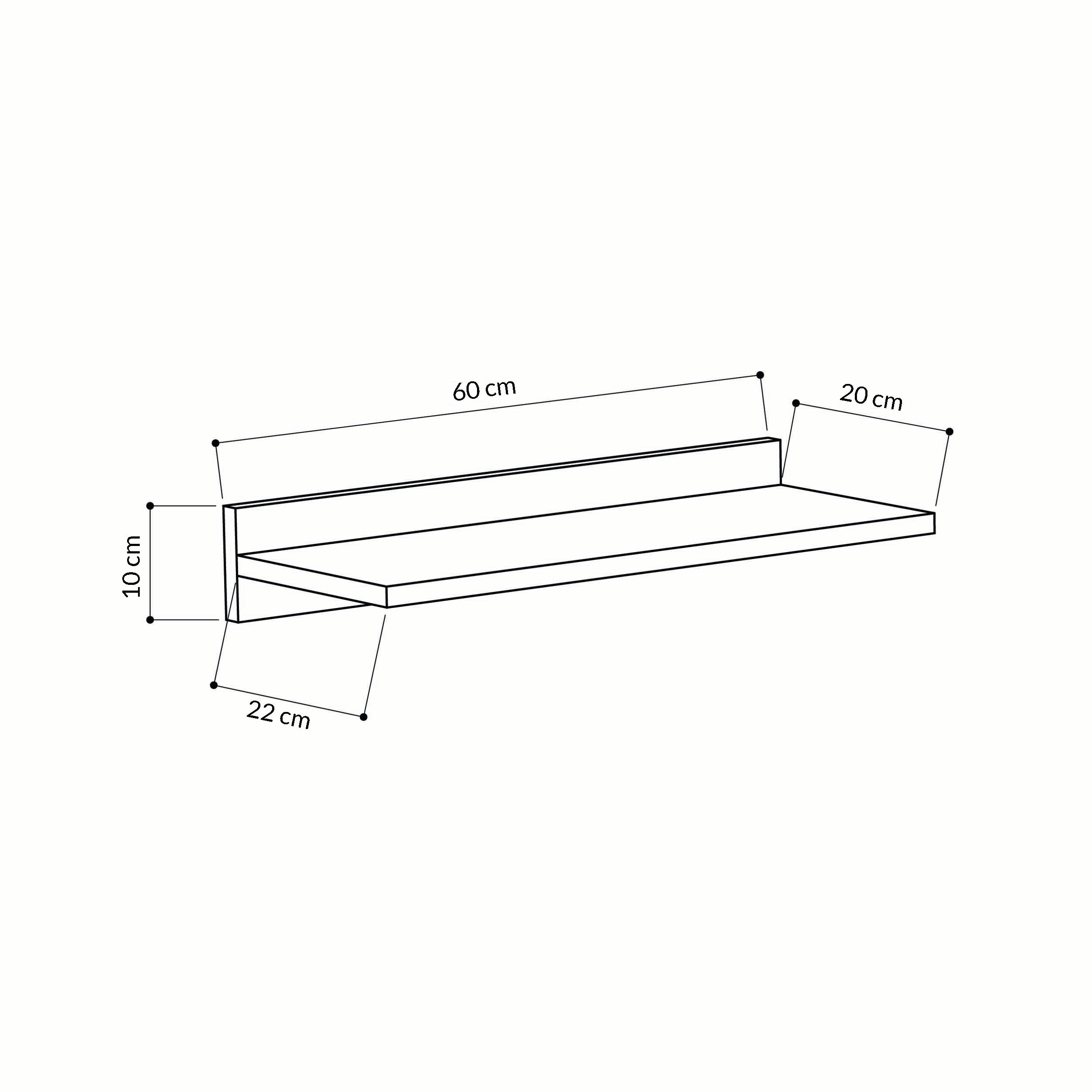 Simple Modern Floating Shelf Short