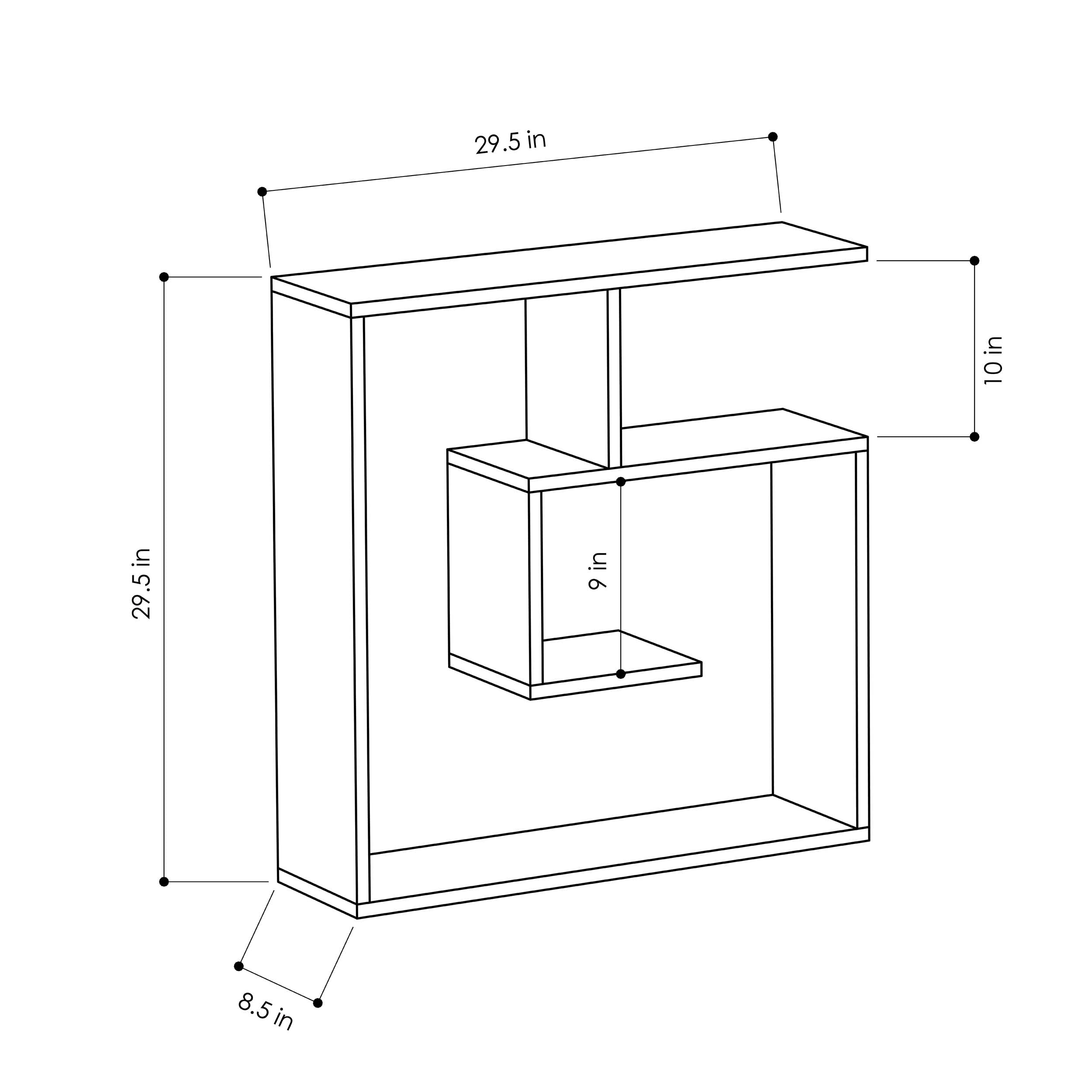 Laby Modern Floating Shelf 79cm Tall - Decortie