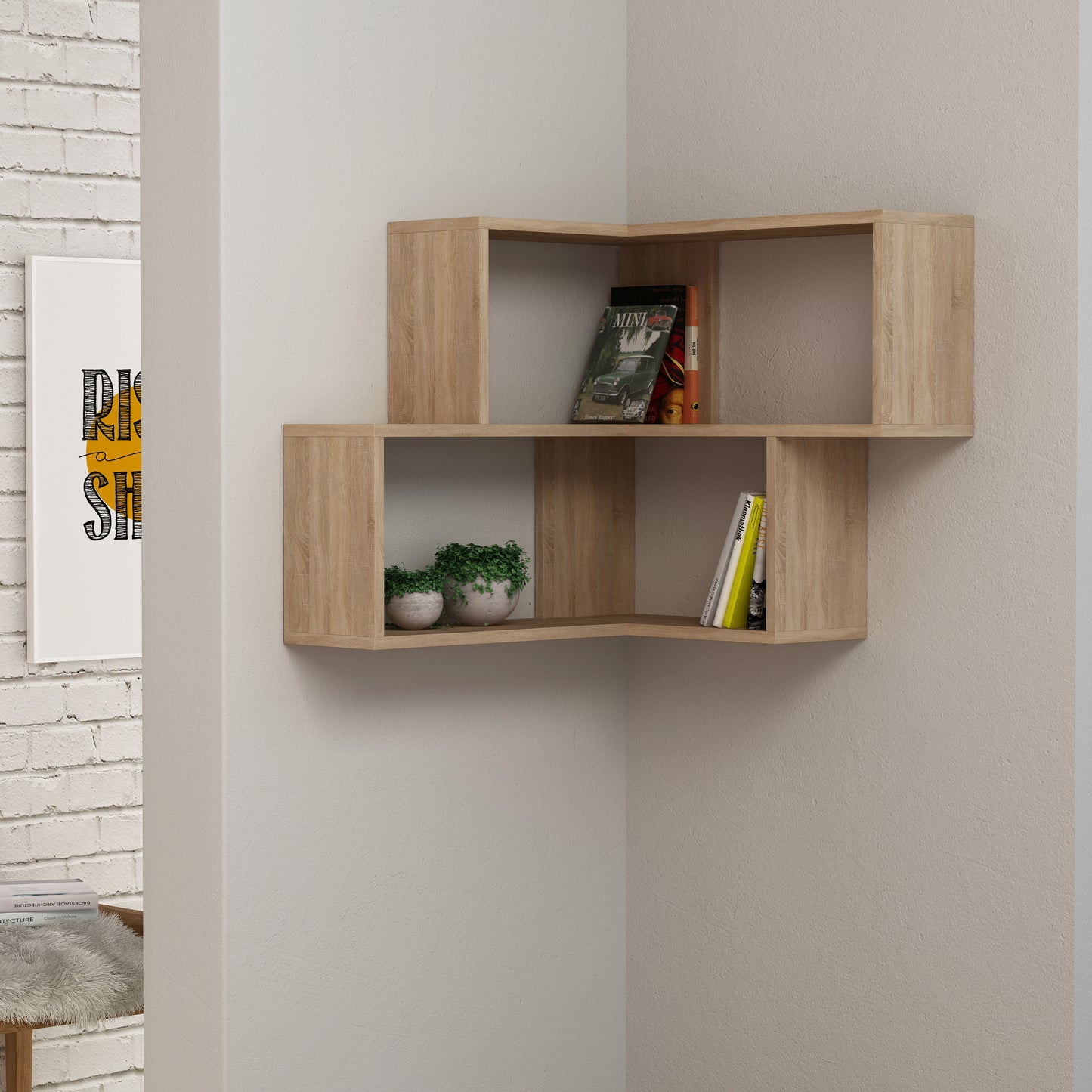 Corner Modern Shelf 61.5cm Narrow - Decortie