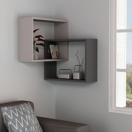 Ring Corner Wall Mounted Modern Bookcase Display Unit W 60cm - Decortie