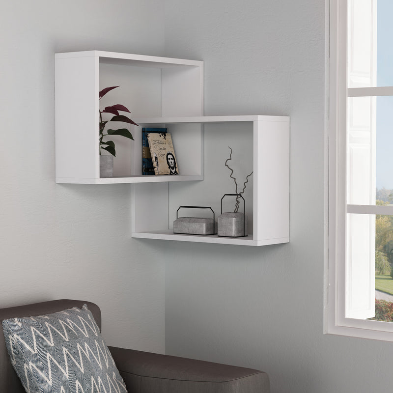 Ring Corner Wall Mounted Modern Bookcase Display Unit W 60cm - Decortie