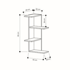 Saso Modern Corner Shelf 85cm Narrow - White - Decortie