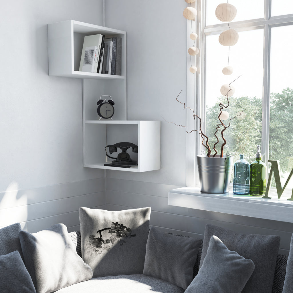 decortie Part Modern Corner Shelf Narrow 82cm