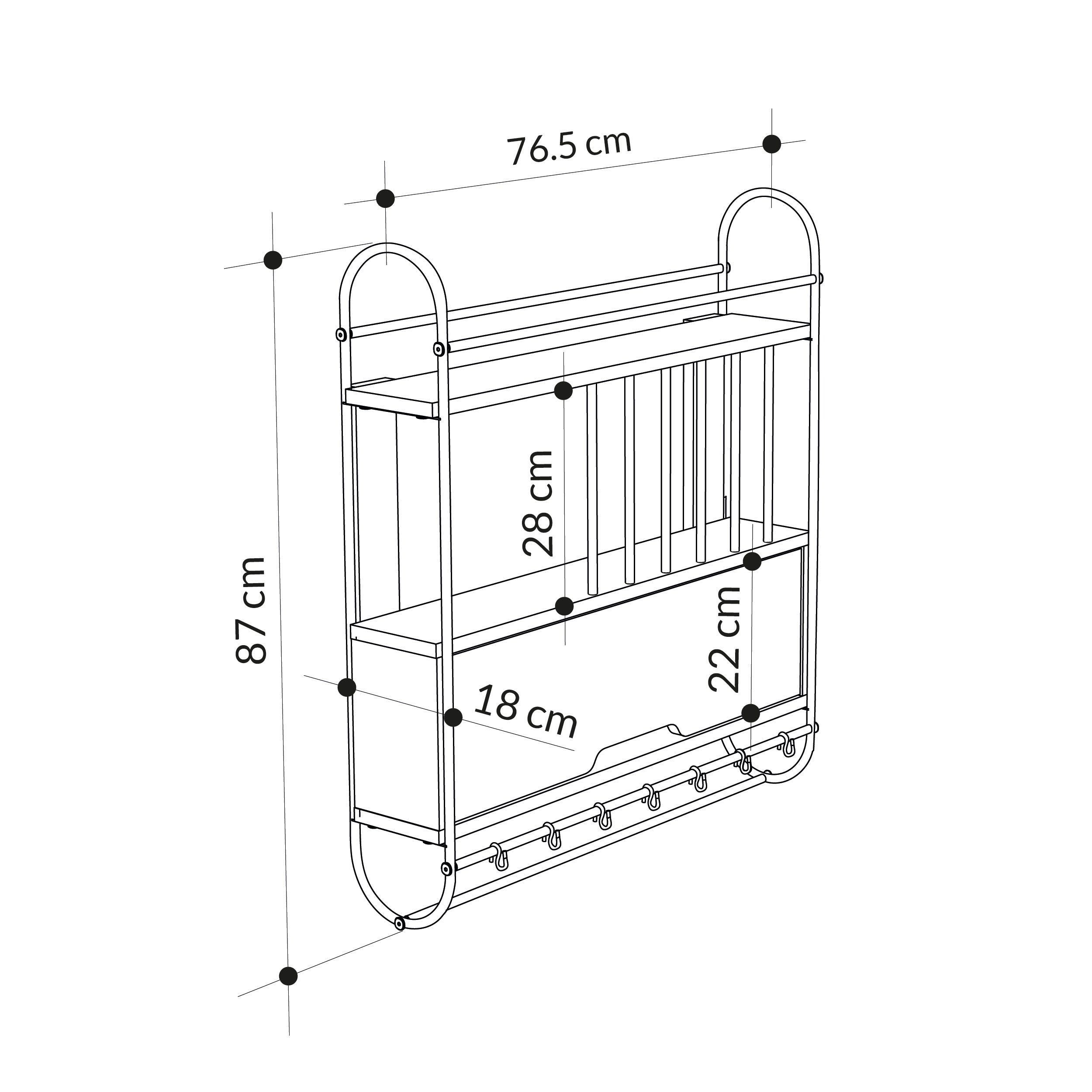 Holi Modern Kitchen Wall Shelf Unit H 86.6 - Decortie