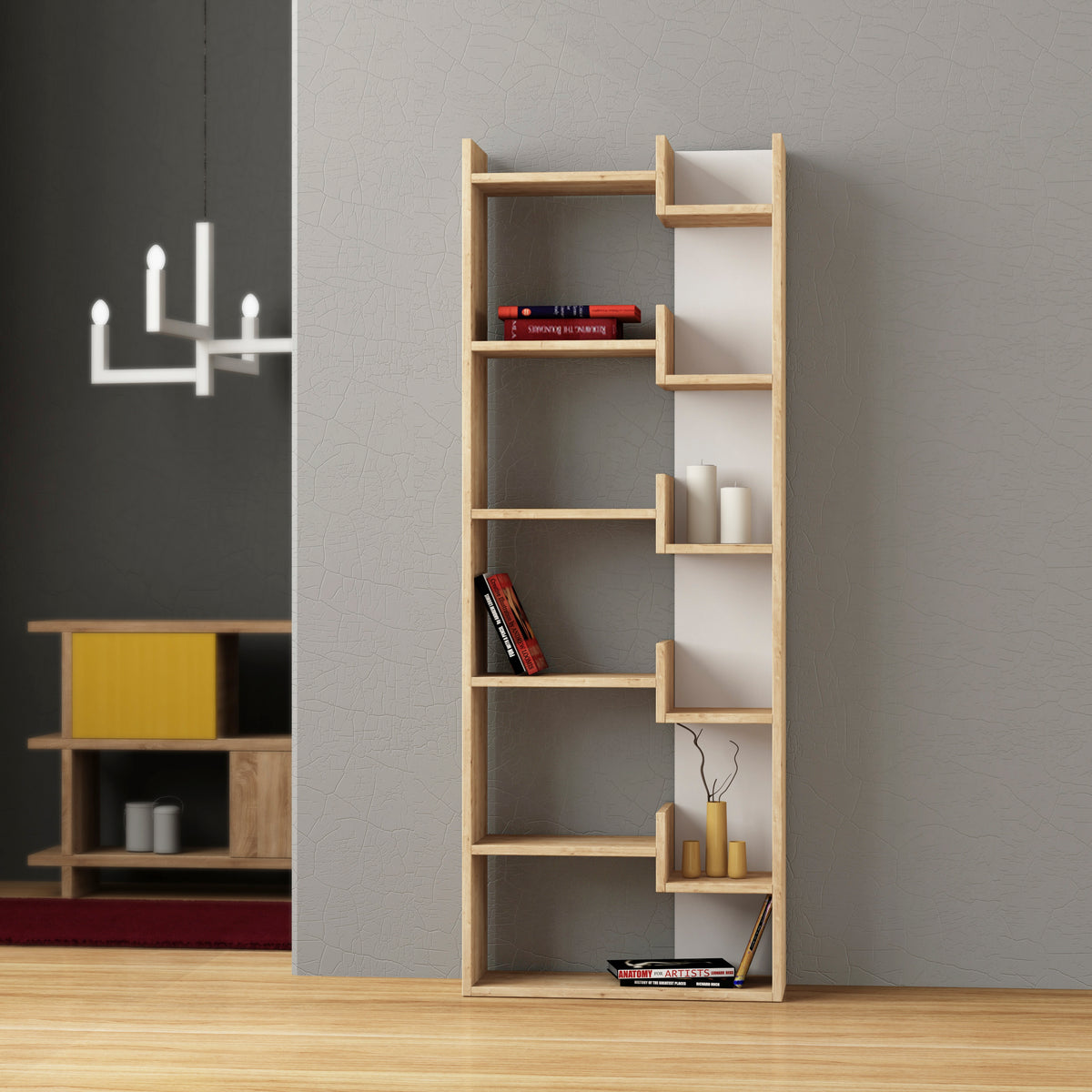 Oppa Modern Bookcase Display Unit Tall 162.4cm - Decortie