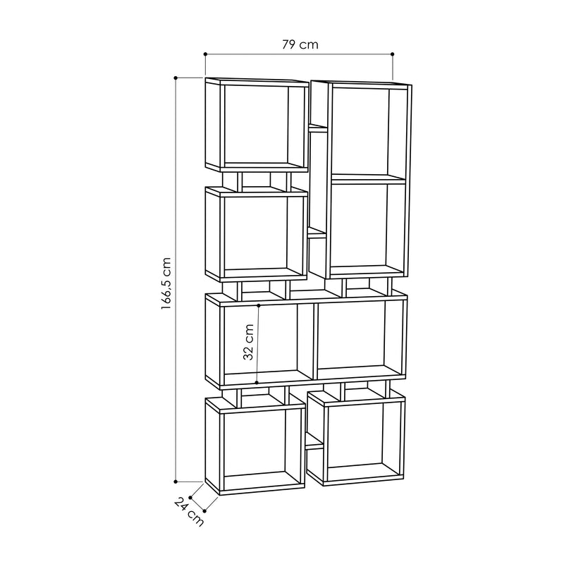Rail Modern Bookcase Display Unit No.1 Tall 166.5cm - Decortie