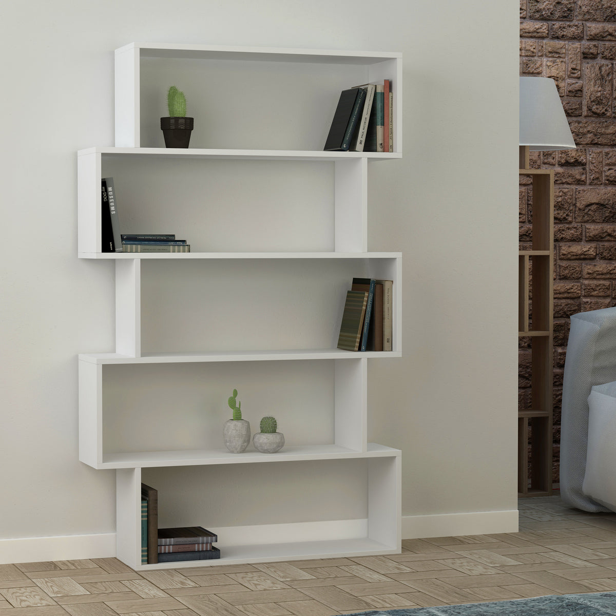 Kat Modern Bookcase Display Unit Tall 158cm - Decortie