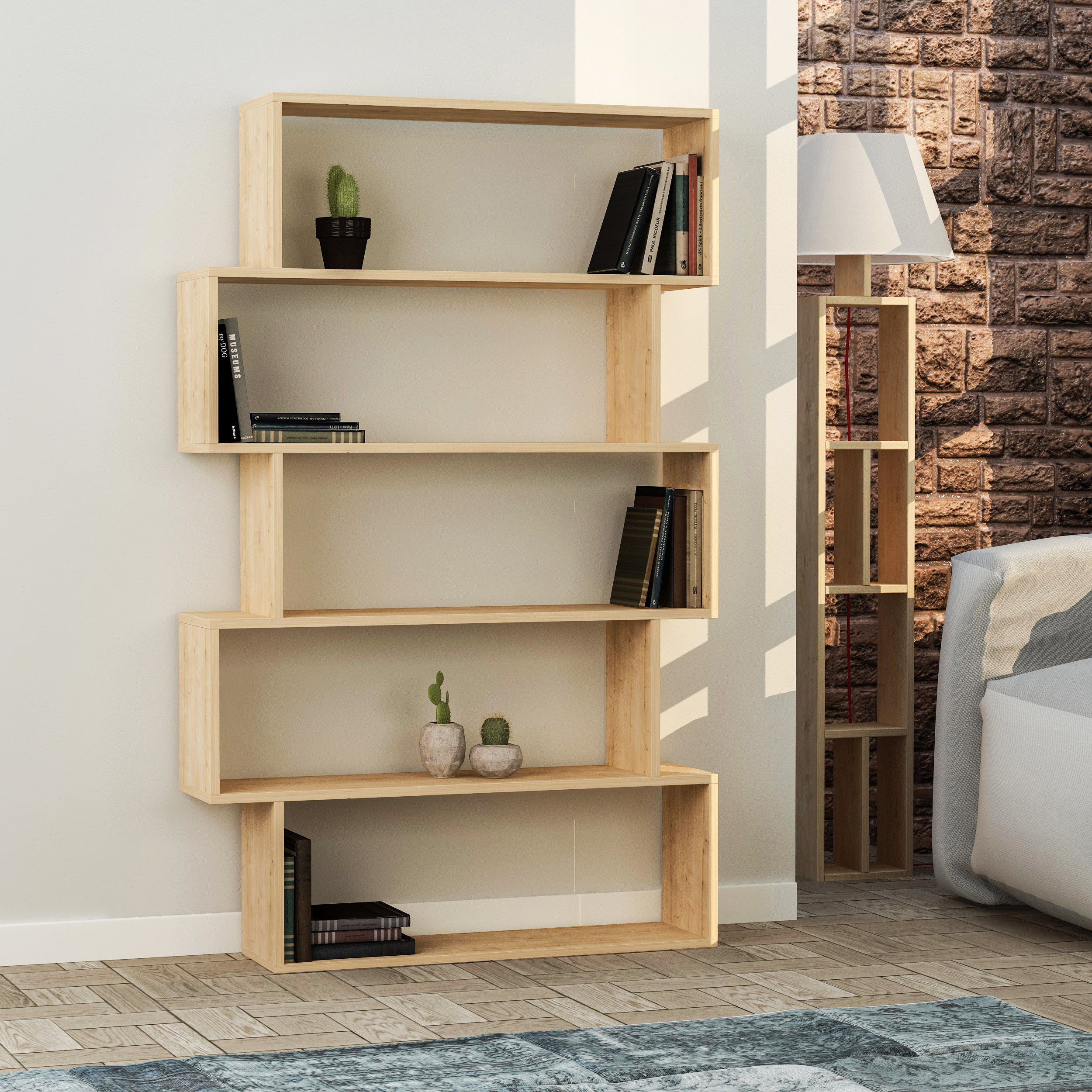 Kat Modern Bookcase Display Unit Tall 158cm - Decortie