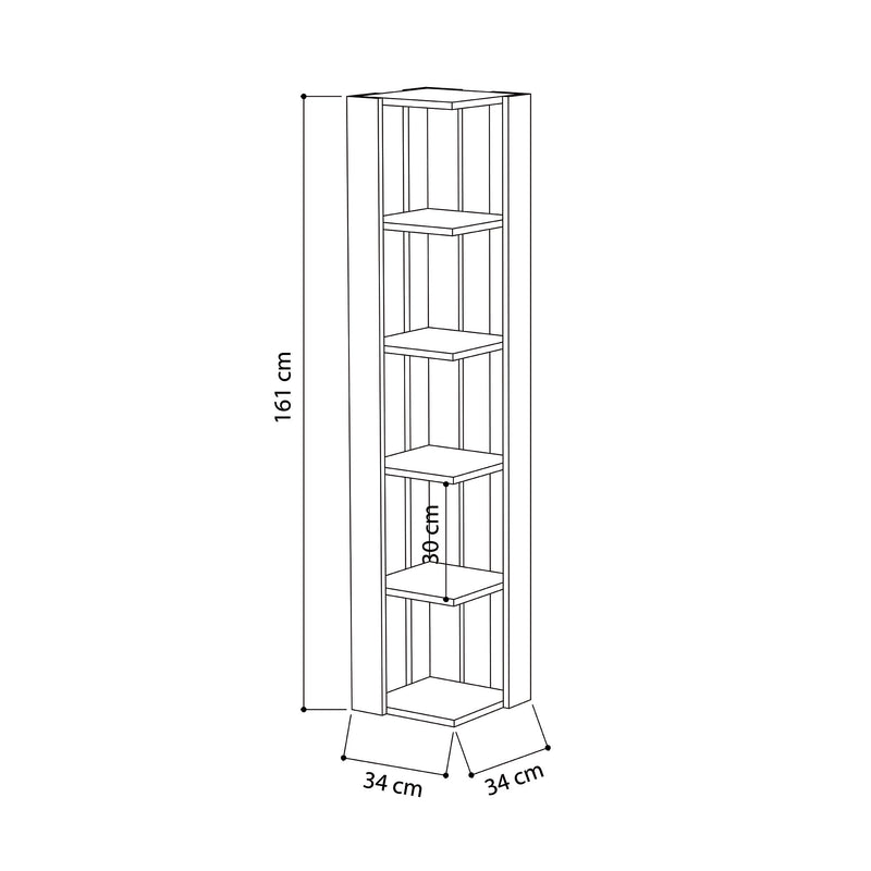 Nati Corner Bookcase 161cm – Decortie