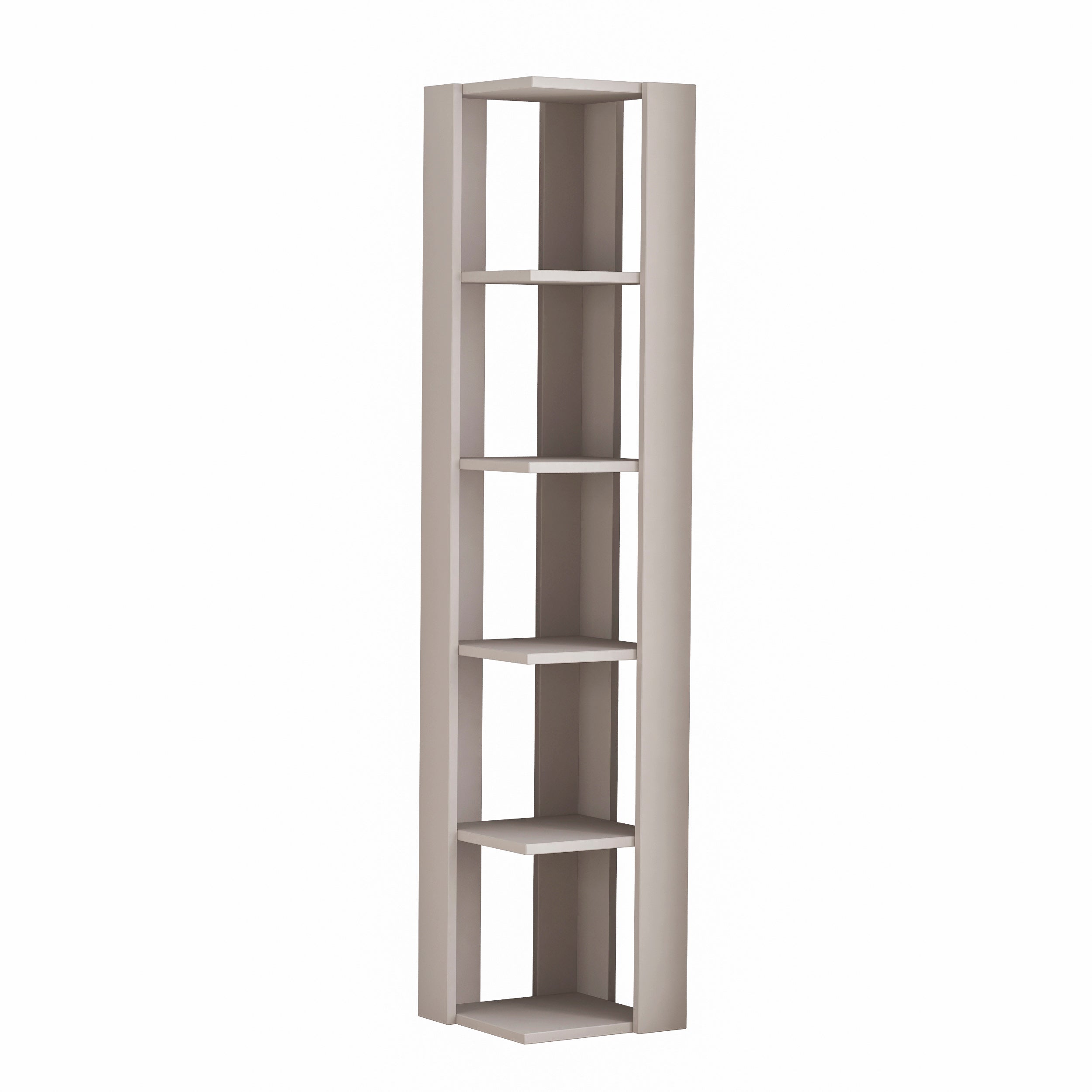 Nati Modern Corner Bookcase Display Unit Tall 161cm – Light Mocha