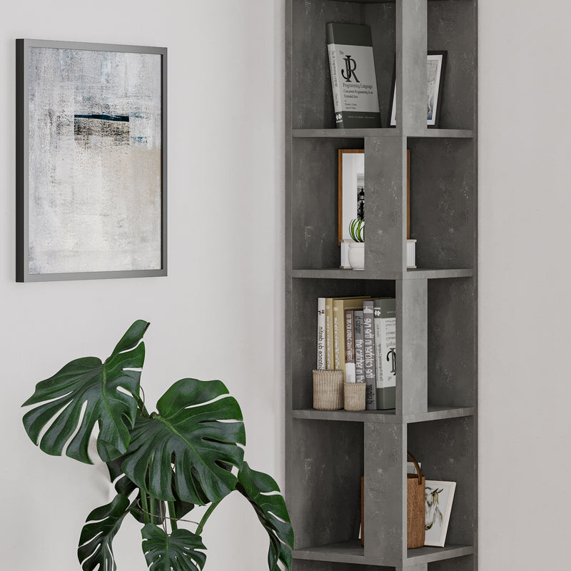Piano Modern Corner Bookcase Display Unit Tall 158.9cm - Decortie