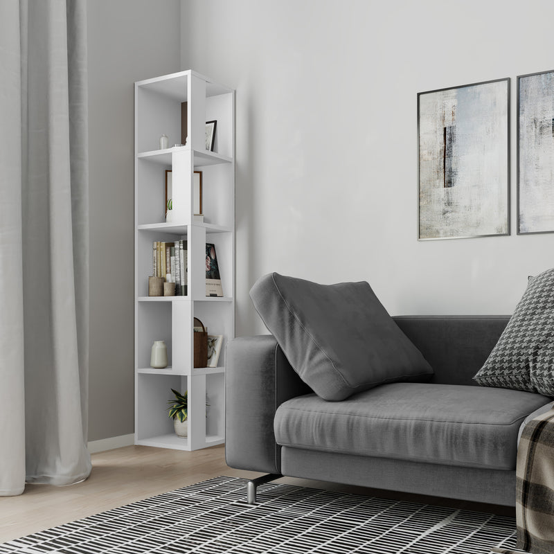 Piano Modern Corner Bookcase Display Unit Tall 158.9cm - Decortie