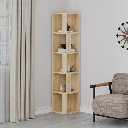 Piano Modern Corner Bookcase Display Unit Tall 158.9cm