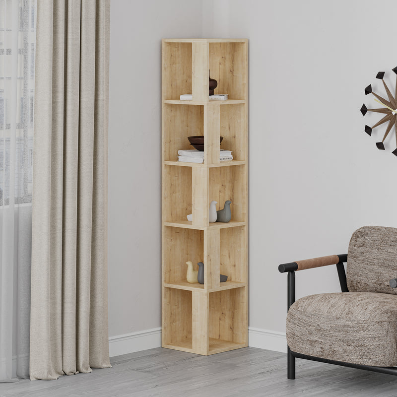 Piano Modern Corner Bookcase Display Unit Tall 158.9cm - Decortie