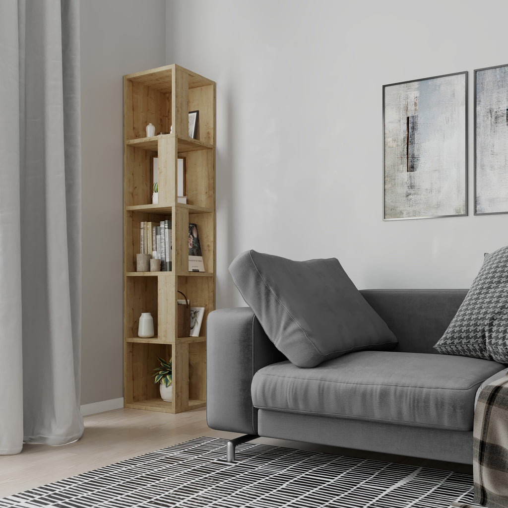decortie Piano Modern Corner Bookcase Display Unit Tall 158.9cm
