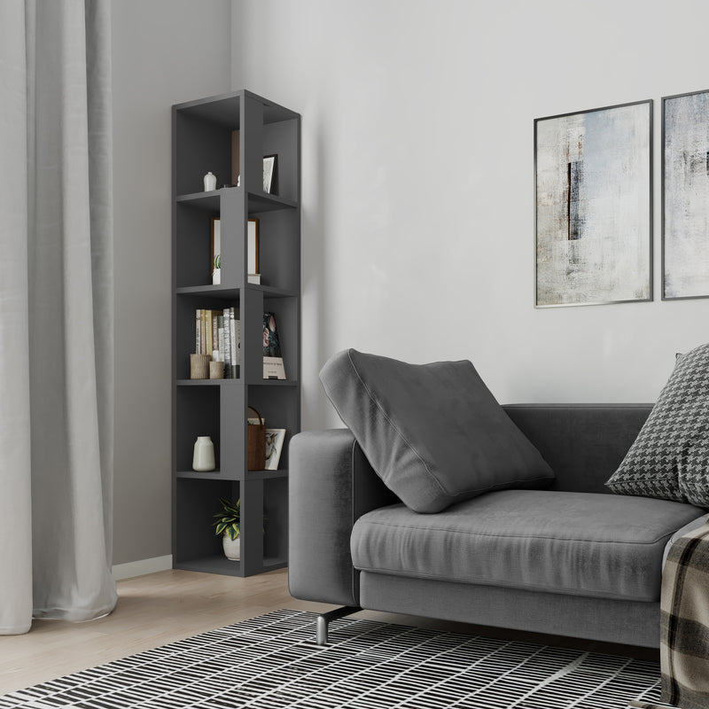 Piano Modern Corner Bookcase Display Unit Tall 158.9cm - Decortie
