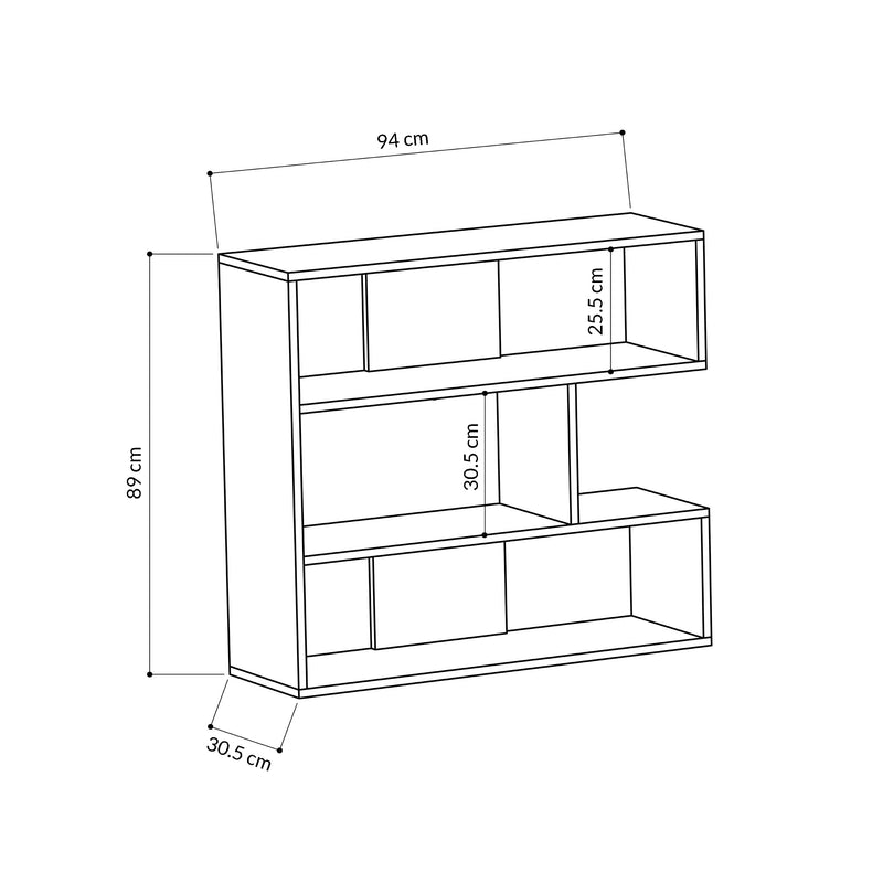 Molly Modern Bookcase Display Unit No.1 Short 89cm - Decortie