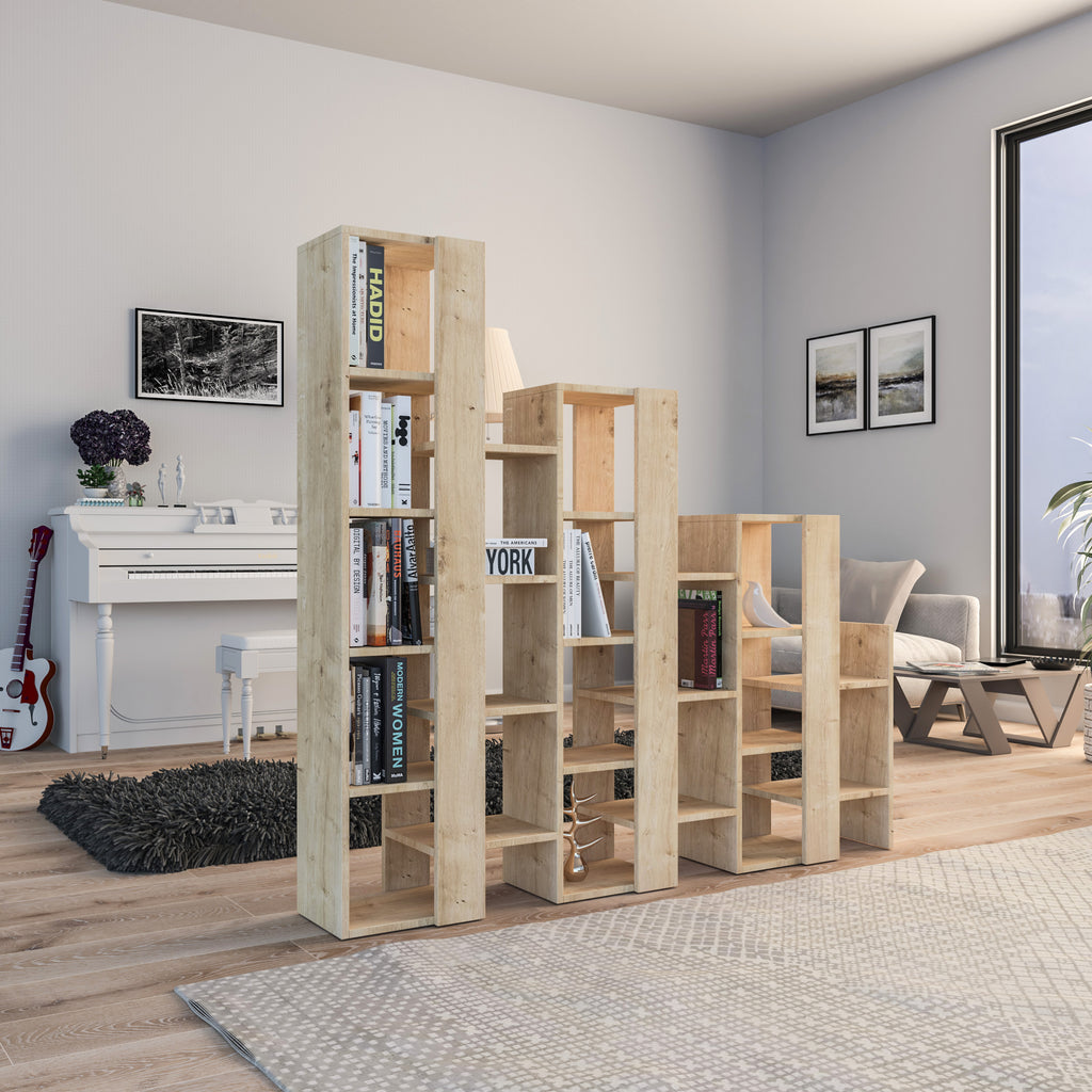 decortie Lift Separator Modern Bookcase Display Unit Room Separator Tall 151cm