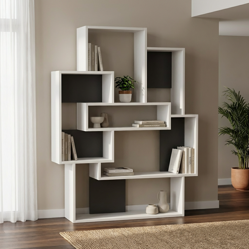 Barce Modern Bookcase Display Unit H 132cm