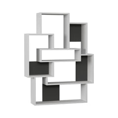Barce Modern Bookcase Display Unit H 132cm – Anthracite,White