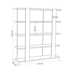 Tita Modern Bookcase Display Unit Medium 122cm - Decortie