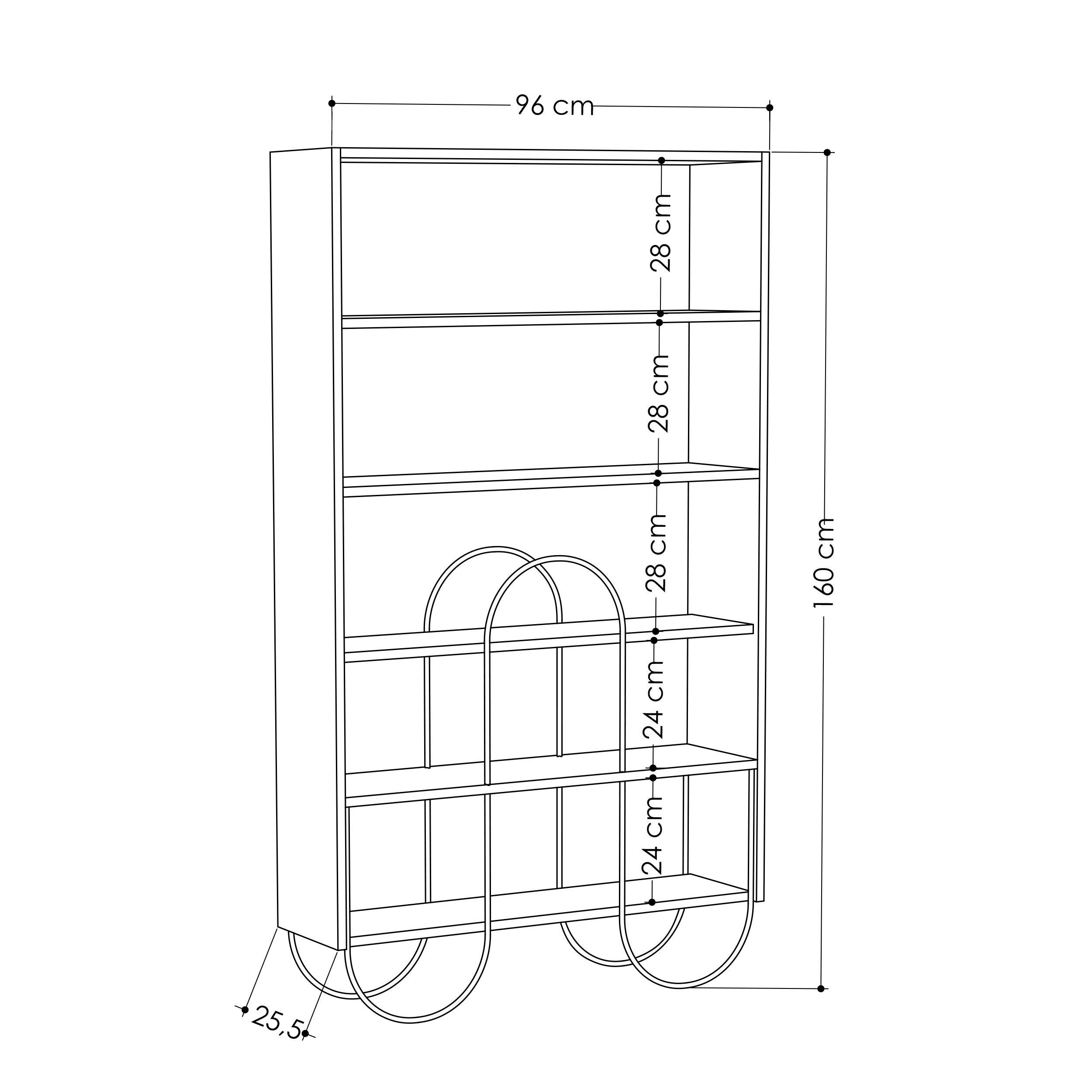 Norfolk Modern Bookcase Display Unit Tall 160cm - Decortie