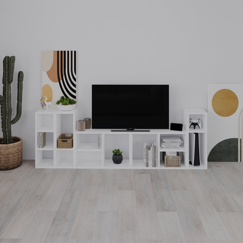 Combayn Big Low Standing Bookcase – detail view – modular living room bookcase – Decortie