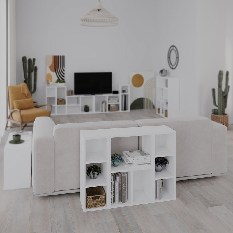 Combayn Big Low Standing Bookcase – modular storage unit for living room or home office – Decortie