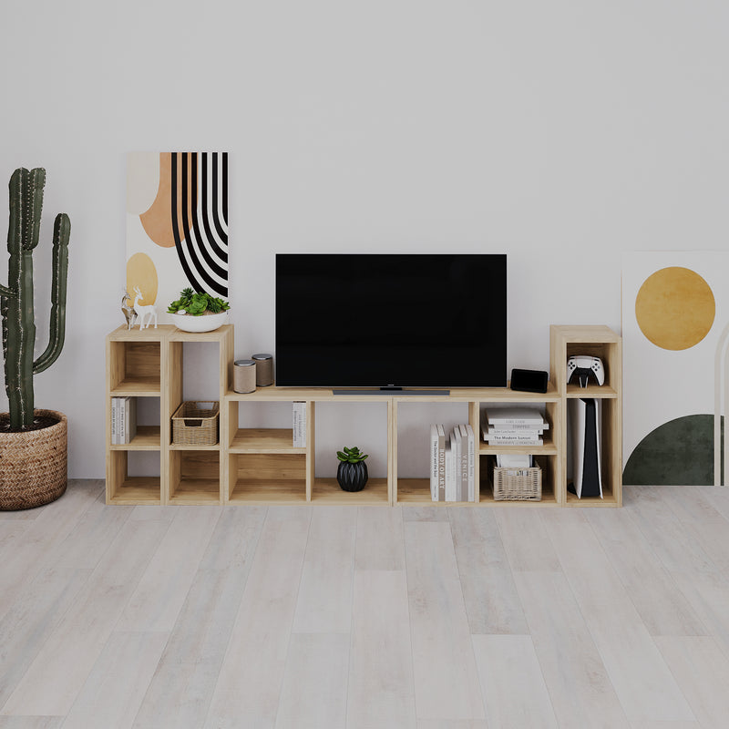 Combayn Big Low Standing Bookcase – detail view – modular living room bookcase – Decortie