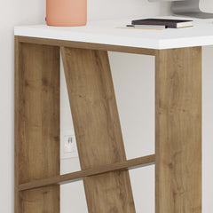 Honey Modern Desk With Bookshelf Legs Width 137cm - Decortie