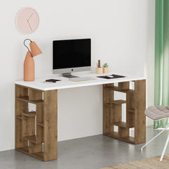 Labirent Modern Desk With Bookshelf Legs Width 137cm - Decortie