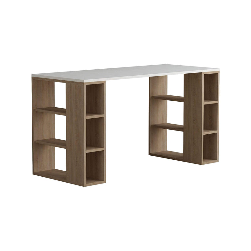 Colmar Modern Desk With Bookshelf Legs Width 140cm - Decortie