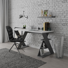 Papillon Modern Desk With Bookshelf Legs Width 137cm - Decortie