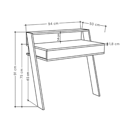 Cowork Modern Desk Wall Mounted With Drawer Width 94cm