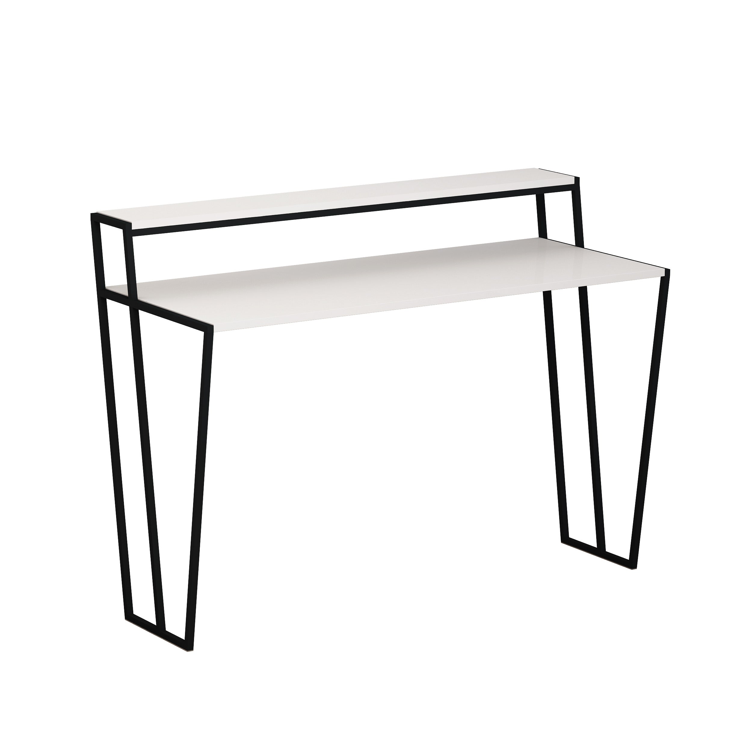 Pal Modern Study Desk With Monitor Stand Width 124cm - Decortie