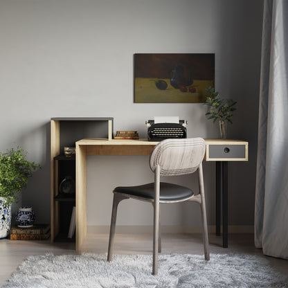 Loyd Study Desk With Drawer And Bookshelves Width 141cm