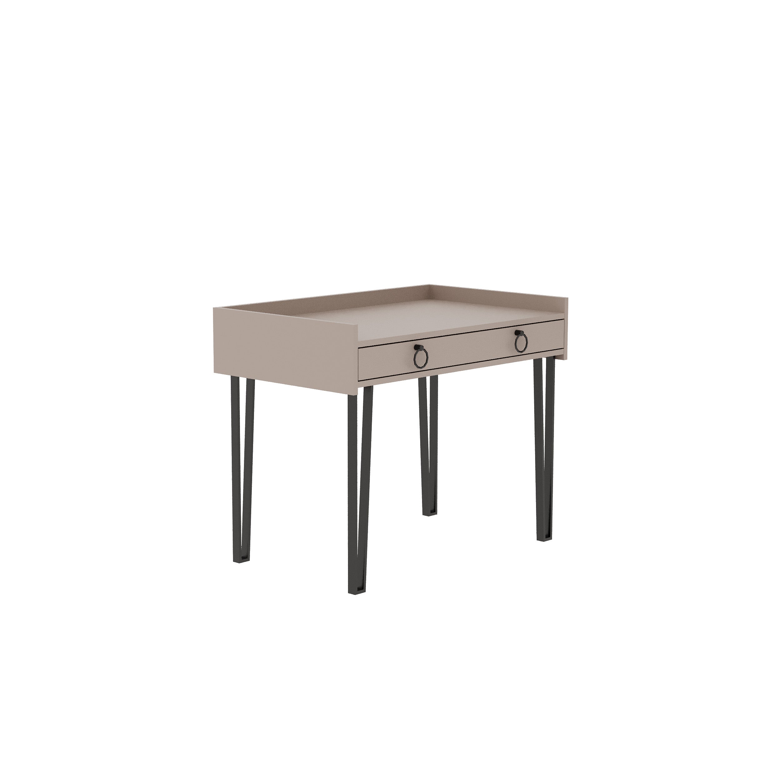 Sponge Study Desk Metal Legs With Drawer Width 100cm - Decortie