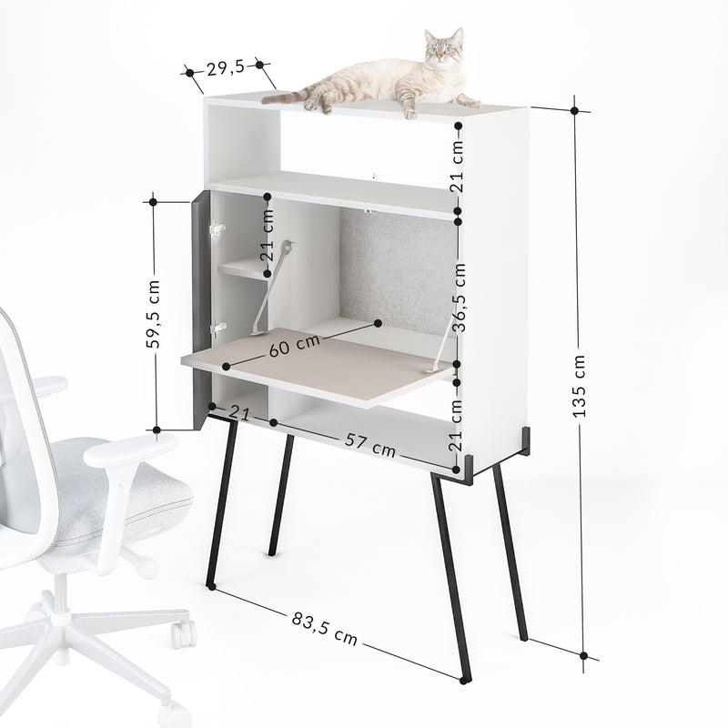 Tatti Modern Desk – L-bracket wall mounting detail for reinforced support