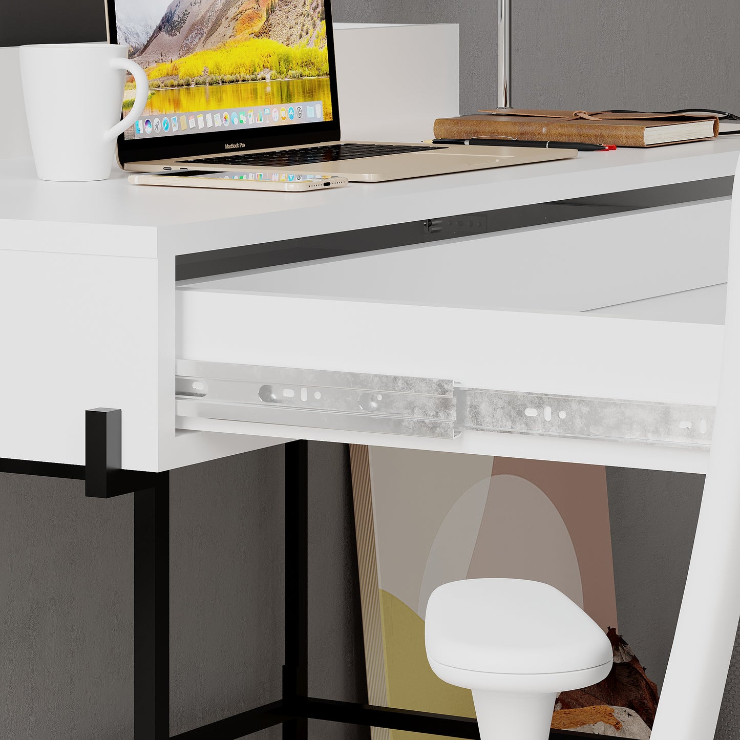 Leila Modern Desk Multipurpose Study Modern Desk Width 110cm