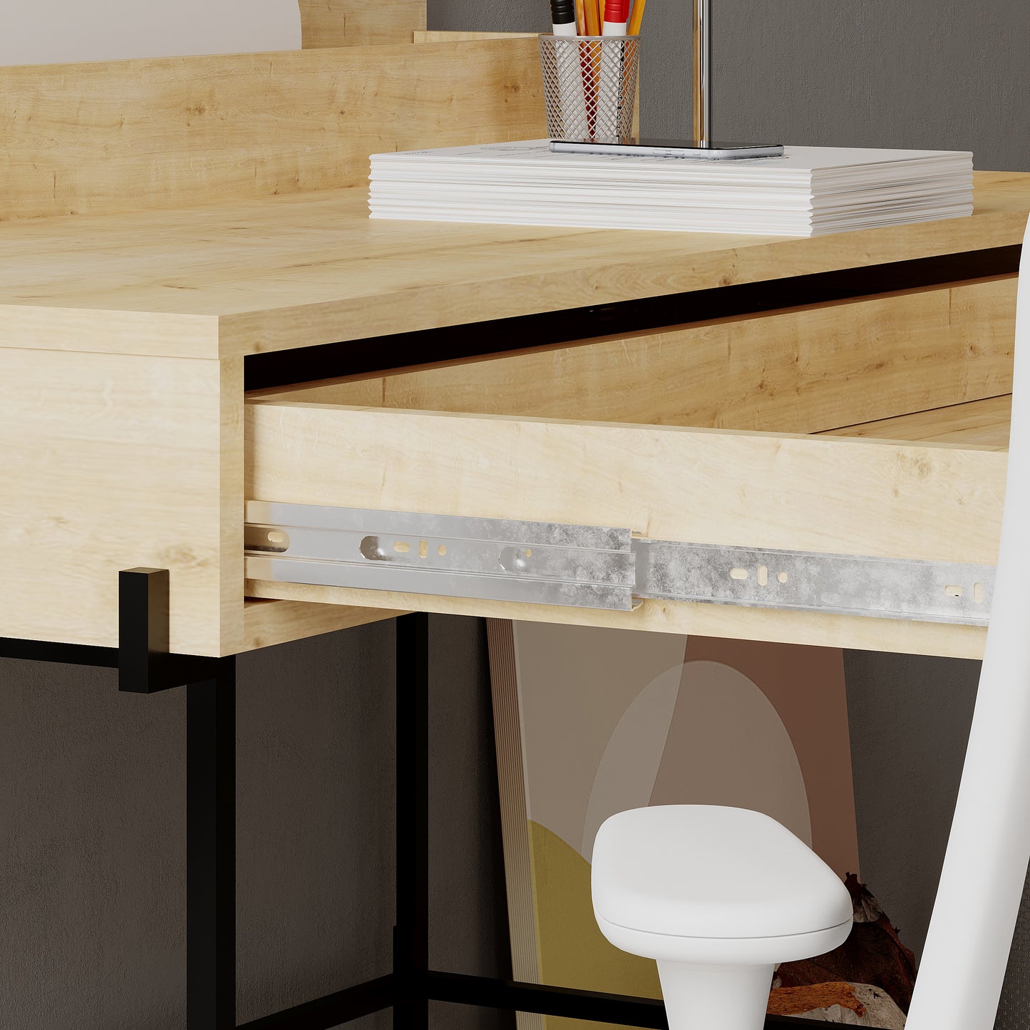 Leila Modern Desk Multipurpose Study Modern Desk Width 110cm
