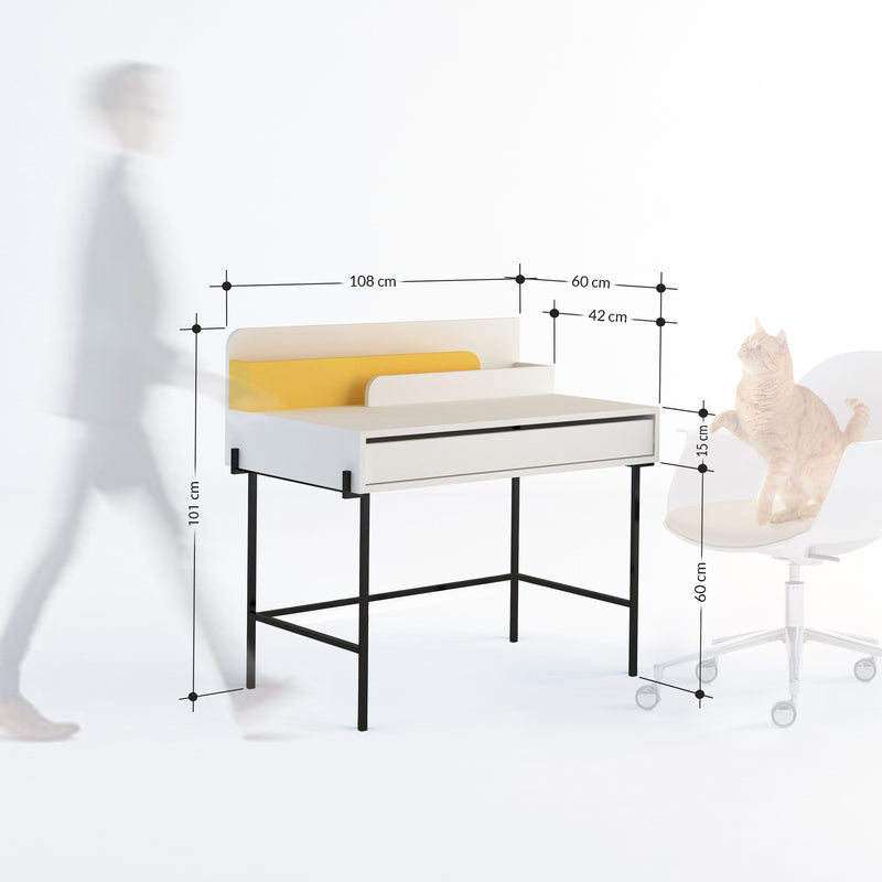 Leila Modern Desk Multipurpose Study Modern Desk Width 110cm - Decortie