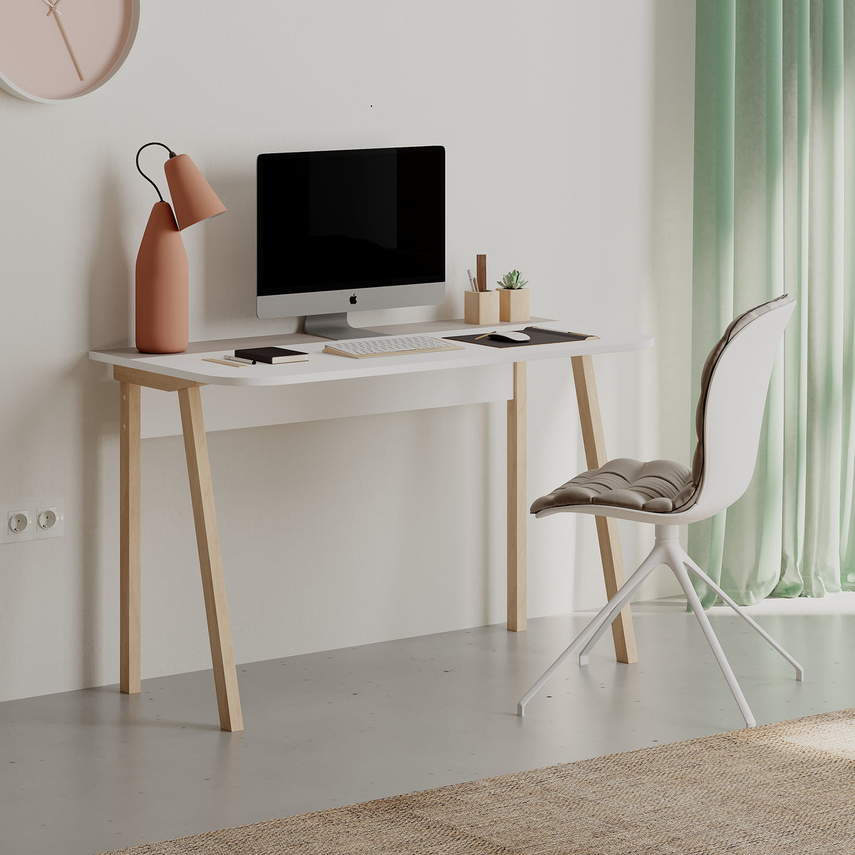 Luton Modern Desk Minimal And Contemporary Width 120cm - Decortie