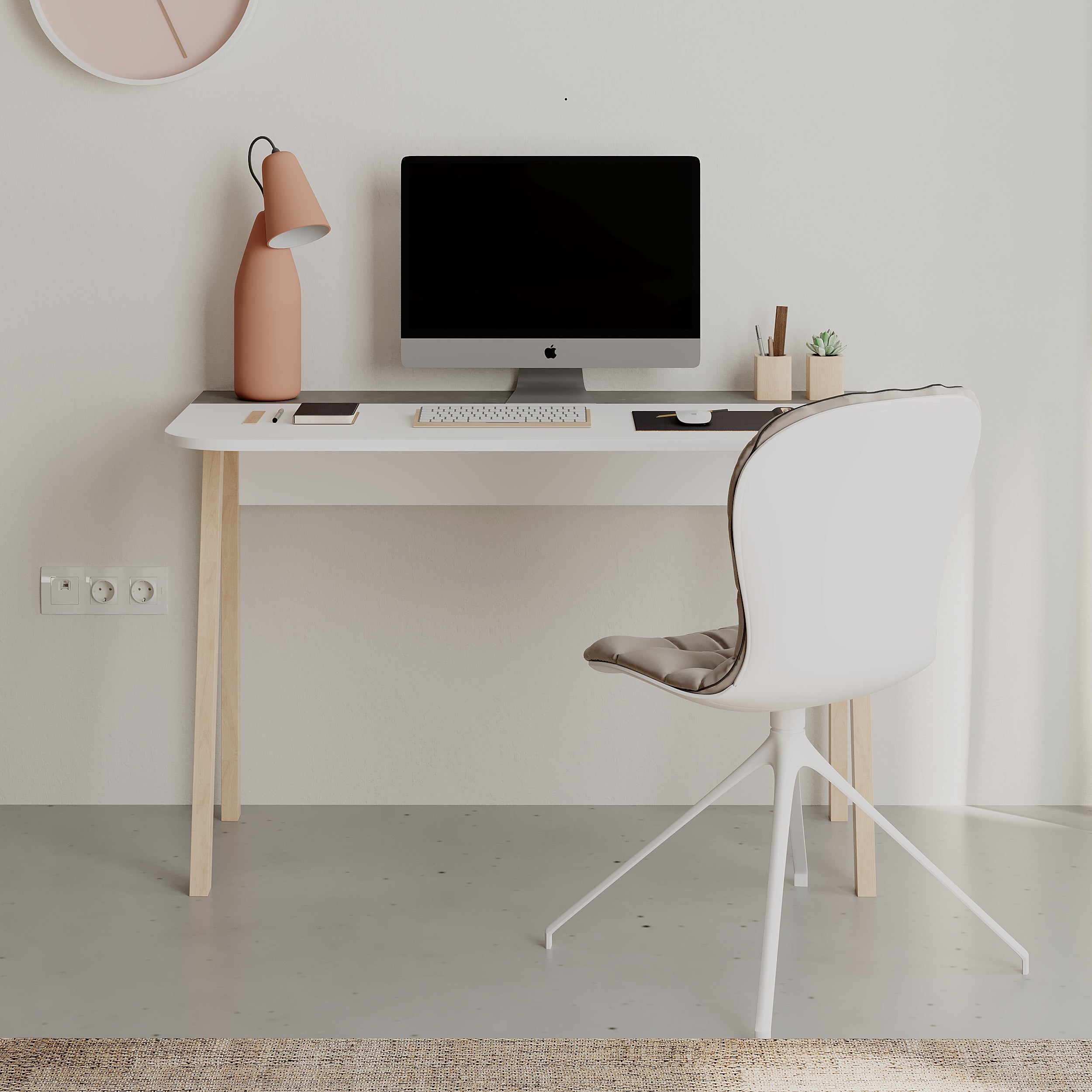 Luton Modern Desk Minimal And Contemporary Width 120cm - Decortie