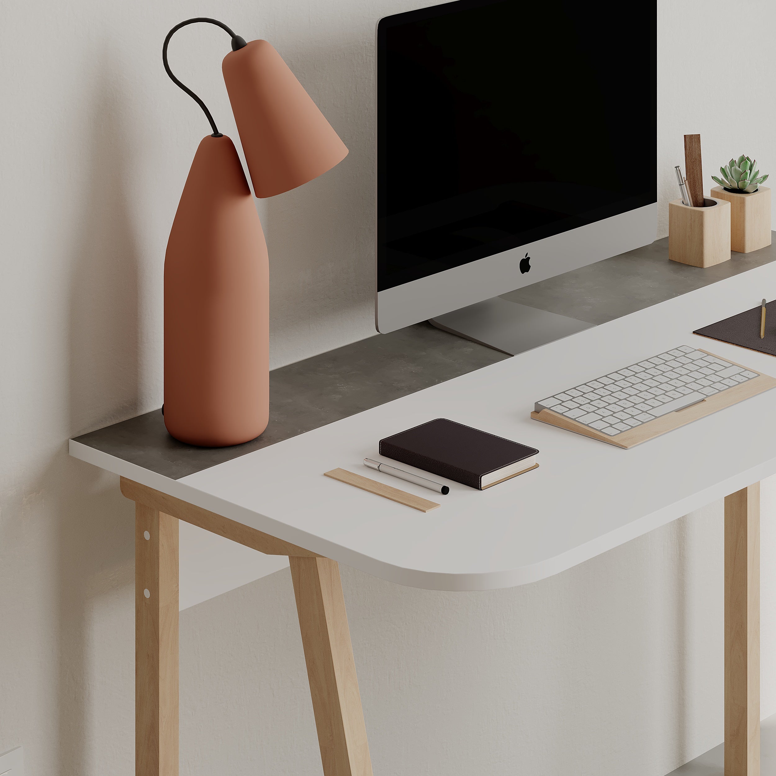 Luton Modern Desk Minimal And Contemporary Width 120cm - Decortie